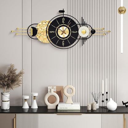 47x19 Inches Large Modern Decorative Wall Clock, Abstract Non-Ticking Battery Operated Analog Clocks for Living Room, Bedroom, Home & Office - Easy to Read