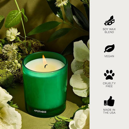 Apotheke Luxury Scented Candles for Home, Verdant Garden - Petite Aromatherapy Jar Candle with Soy Wax Blend