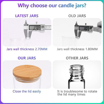 20 PCS Candle Jars,Candle Jars with Lids,Candle Making Kit,Bulk CandleJars For Candles
