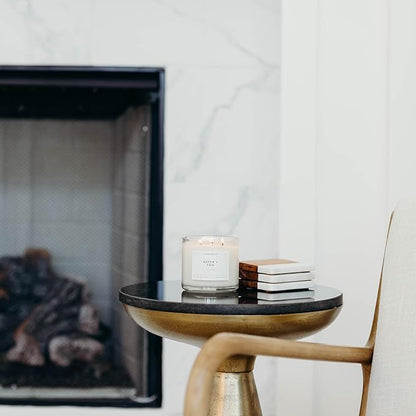 Calyan Wax Co. Aspen & Fog 3 Wick Scented Candle - 43 Hour Burn - Luxury 3 Wick Soy Candles - Non Toxic Soy Wax Candles - Long Lasting Large Glass Jar Candle for Home - 14.9oz
