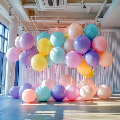 90 Pack 18 inch Pastel Balloons 10 Kinds Colors Latex Colorful Party Balloon Bulk for Various Party Events Decorations
