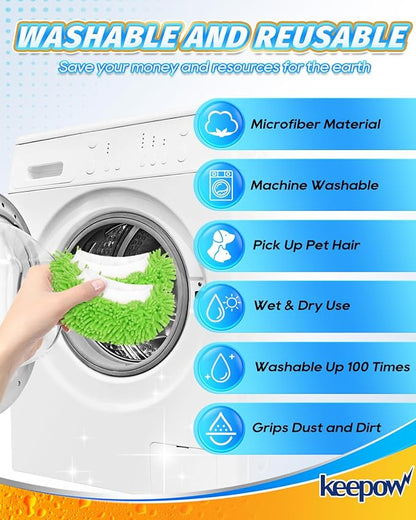 KEEPOW 8 Pack Microfiber Cloths for Handheld Steam Cleaner Compatible with Bissell Steam Shot, Comforday, PurSteam, Wagner, Universal Washable Mop Pads Steam Cleaner Attachments