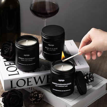 JXDLSQ 6 Pack Candles for Home Scented Aromatherapy Candles Gifts Set for Men, Men Candle Set, 42 oz 300 Hour Long Lasting Candles, Gifts for Mens, Birthday, Anniversary Present