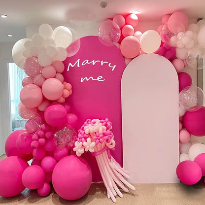 154pcs Hot Pink Balloons Different Sizes 18/12/10/5 Inch Party Balloons arch Kit for Valentine's Day Birthday Baby Shower Wedding Princess Theme Party Decoration