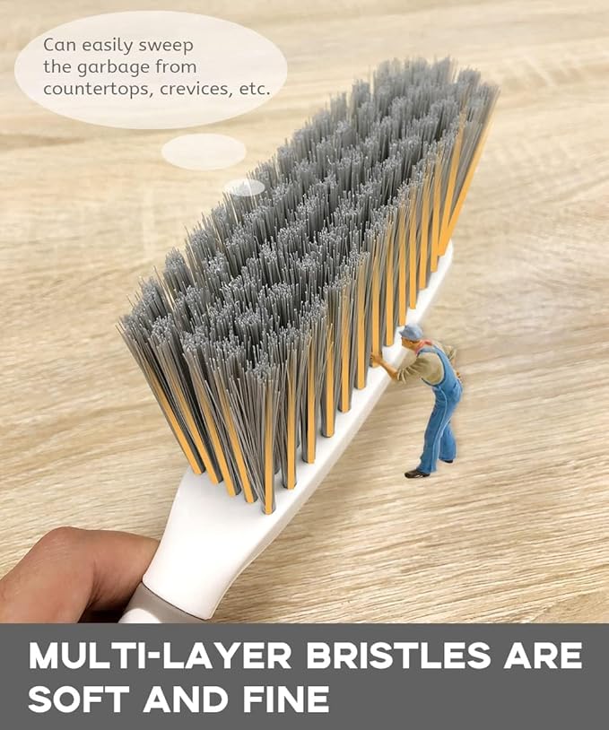 Dust Pan, Dustpan and Brush Set, Small Dust pan and Brush Set, Hand Broom and Dustpan Set for Home, Handheld Angled Dust Pans and Broom are Daily Essential Cleaning Tools for The Family. 2 Sets.