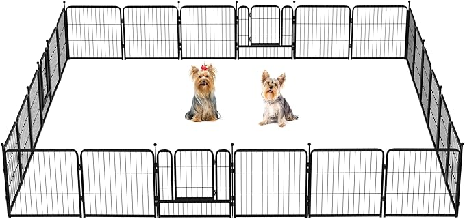 FXW Instant Unleashed Dog Playpen, Portable Pet Fence for Outdoor, RV Trips, and Camping, 24inch, 24 Panels for Puppy and Small Dogs│Patented