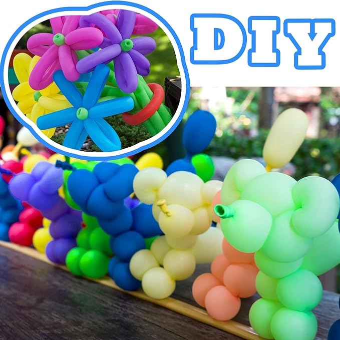 Sratte 1000 Pcs Bulk Animal Balloons 260Q Twisting Long Balloon Assorted Color for Halloween Animal Shape Weddings, Birthdays Clowns, Xmas Presents(Bright Colors)