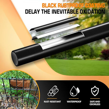 Animal Barrier Fence No Dig, 25 Panels 1.25in Gap Ground Defense Fence Border Small Metal Fencing, Dog Rabbits Blocker Under Fence for Garden, Flower Bed, Patio, Black