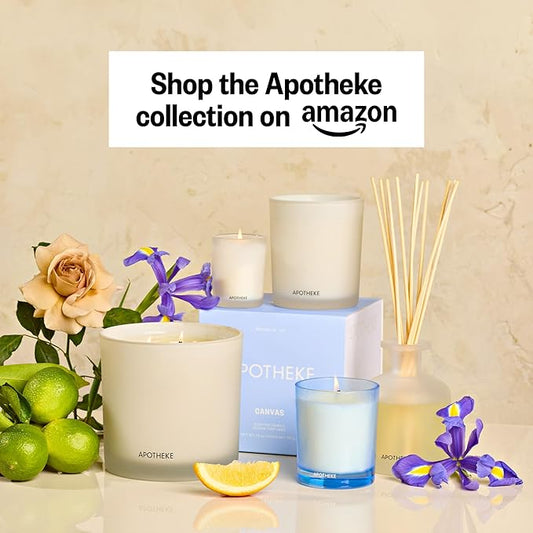 Apotheke Luxury Scented Candles for Home, Canvas - Petite Aromatherapy Jar Candle with Soy Wax Blend