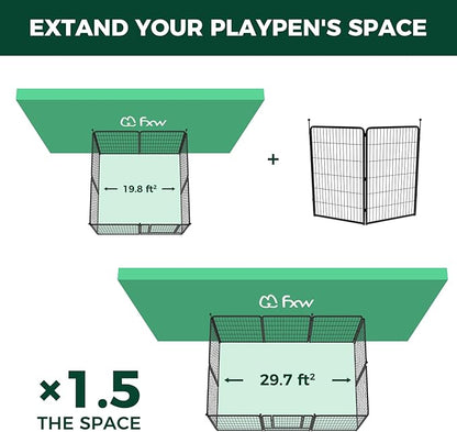 FXW Instant Unleashed Dog Playpen, Portable Pet Fence for Outdoor, RV Trips, and Camping, 45inch, 2 Panels for Large Dogs│Patented