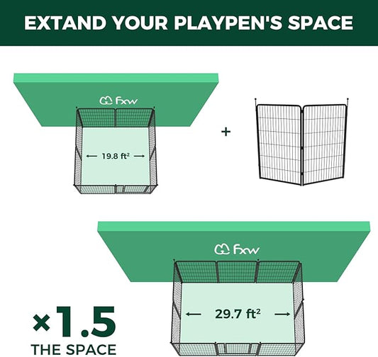 FXW Instant Unleashed Dog Playpen, Portable Pet Fence for Outdoor, RV Trips, and Camping, 45inch, 2 Panels for Large Dogs│Patented