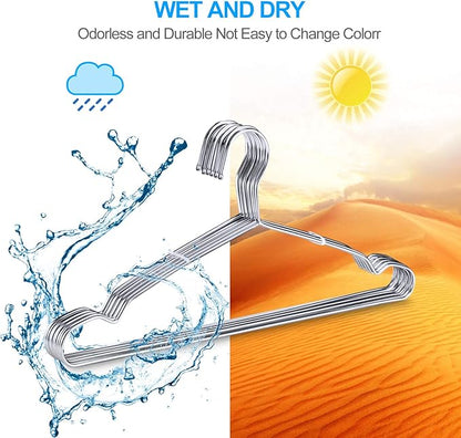 TIMMY Clothes Hangers 50 Pack Heavy Duty Stainless Steel Metal Hangers-16.5 Inch Ultra Thin Space Saving