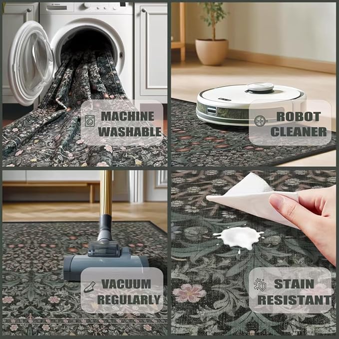 Runner Rug 2x6 Kitchen Runners Non Skid Washable ft Washable Green Hallway Rug
