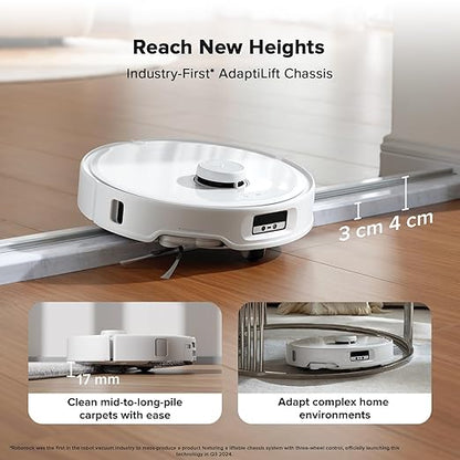 roborock Qrevo Curv Robot Vacuum and Mop, 18,500Pa Suction, Zero-Tangling, AdaptiLift Chassis, FlexiArm Technology, Hot Water Mop Washing & Dock Self Cleaning, Al Obstacle Recognition