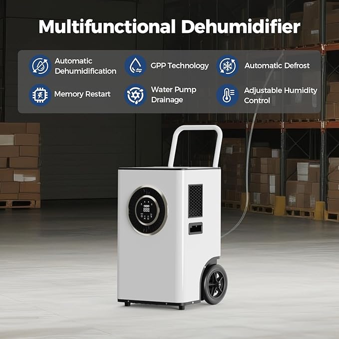 ALORAIR 170PPD Commercial Dehumidifier with Pump & Drain Hose, SLGR Tech Industrial Dehumidifiers, for Water Damage Restore, Basements, Large Space, 5 Years Limited Warranty, Sentinel Elite 80X