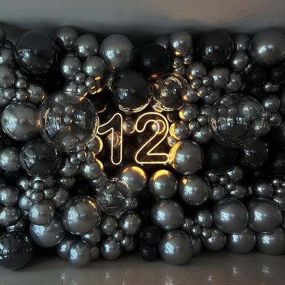 Black Balloons 12 Inch, 50Pcs Black Balloon Matte Black Latex Balloons for Arch Black Party Helium Balloons for Birthday Wedding Baby Shower Halloween New Year Graduation Party Decorations
