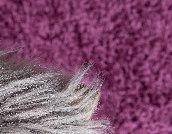 Unique Loom Solid Shag Collection Area Rug (2' 6" x 19' 8" Runner, Eggplant Purple)