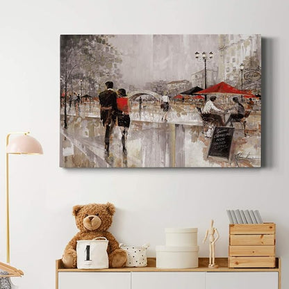 Wexford Home Home Decor Landscape Canvas Wall Art Abstract Floral Painting Modern Pictures Artwork Decoration for Living Room Kitchen Bathroom Office, Ready to Hang, River Walk, 24x36
