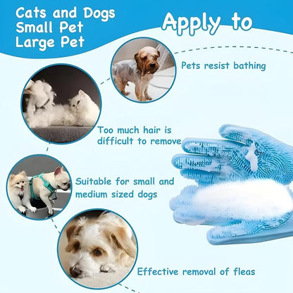 5 pairs Silicone Dishwashing & Pet Grooming Gloves - 2-in-1 Heat Resistant Gloves with High-Density Teeth, Enhanced Five Finger Design for Bathing, Cleaning Dishes, Cars, Dogs & Cats