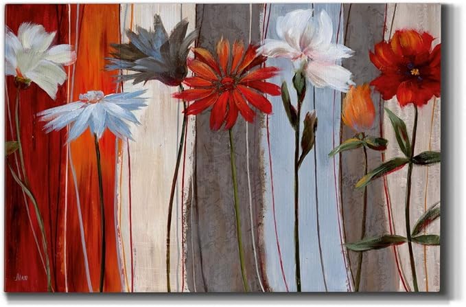 Wexford Home Decor Landscape Canvas Wall Art Abstract Floral Painting Modern Pictures Artwork Decoration for Living Room Kitchen Bathroom Office, Ready to Hang, spring debut, 24x36