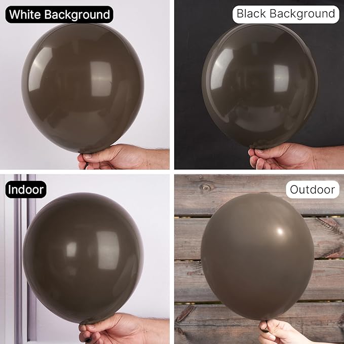 PartyWoo Dark Brown Balloons 50 pcs 12 Inch Brown Boho Neutral Coffee Latex Helium Balloons for Wedding Baby Shower Gender Reveal Graduation Safari Woodland Birthday Party Decorations Brown-F20
