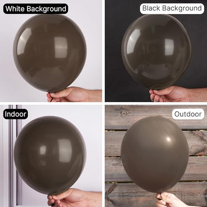 PartyWoo Dark Brown Balloons 50 pcs 12 Inch Brown Boho Neutral Coffee Latex Helium Balloons for Wedding Baby Shower Gender Reveal Graduation Safari Woodland Birthday Party Decorations Brown-F20