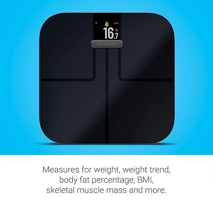 Garmin Index S2, Smart Scale with Wireless Connectivity, Measure Body Fat, Muscle, Bone Mass, Body Water% and More, Black (010-02294-02)