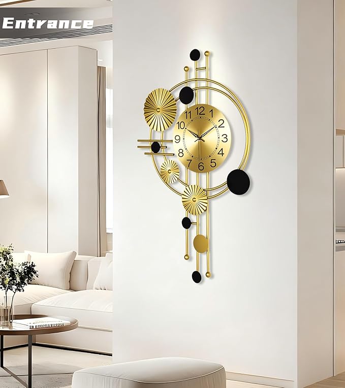 Large Wall Clock, Modern Clocks for Living Room, Geometric Design - Silent Wall Clock, Battery Operated, for Living Room,Bedroom,Kitchen,Study or Entryway Decor-30