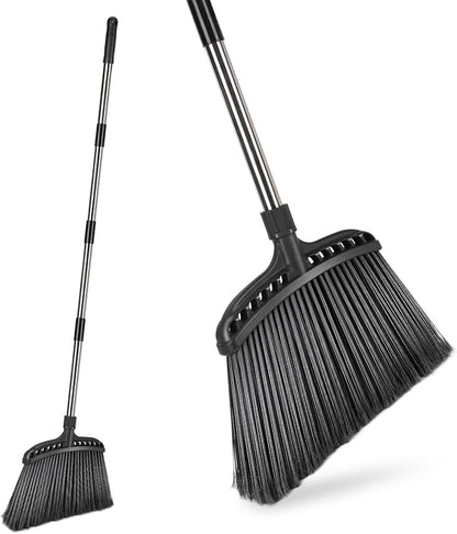 Outdoor Broom,Masthome Heavy Duty Broom,56" Brooms for Sweeping Outdoor,Angle Commercial Brooms with Hard Bristles, for Kitchen Home Office Garage Courtyard Lobby Lawn Concrete