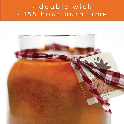 A Cheerful Giver — Orange Cinnamon Clove - 34oz Papa Scented Candle Jar with Lid - Keepers of the Light - 155 Hours of Burn Time, Gift for Women, Orange