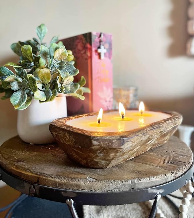 Aira Pumpkin Pie Scented Candle - Organic, Kosher, Vegan, Hand Carved Wood Bowl - 13 Oz