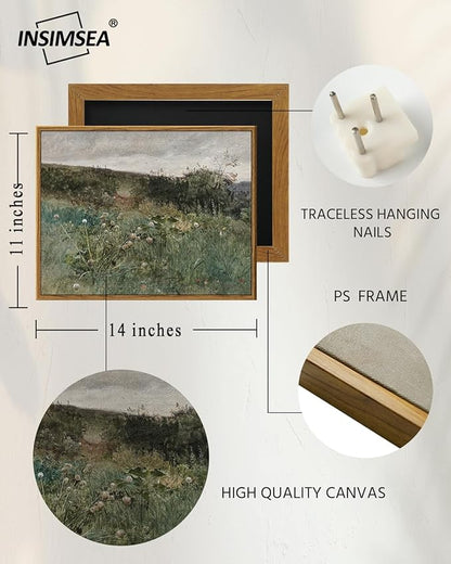 InSimSea Framed Canvas Wall Art Vintage Decor, Rustic Wall Art Room Decor, Classical Paintings for Decorations, Home Kitchen Farmhouse Bathroom Decor, 11"x14"