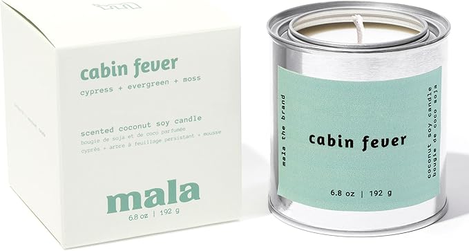 MALA Cabin Fever Cypress Evergreen & Moss Candle for Home – Forest‑Inspired Aromatherapy – Vegan Soy – 45 Hour Clean Burn – Organic Non‑Toxic Candles – Cozy Room Decor – 6.8 oz