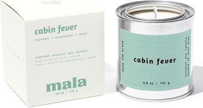 MALA Cabin Fever Cypress Evergreen & Moss Candle for Home – Forest‑Inspired Aromatherapy – Vegan Soy – 45 Hour Clean Burn – Organic Non‑Toxic Candles – Cozy Room Decor – 6.8 oz
