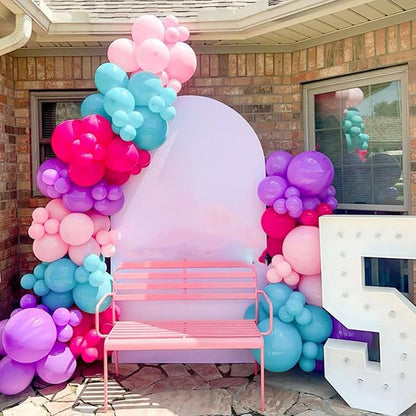 Pink and Purple Balloons, 60PCS 12Inch Purple Pink Teal Blue Balloons and Gold Birthday Balloon for Girls Princess Birthday Mermaid Baby Shower Party Decorations