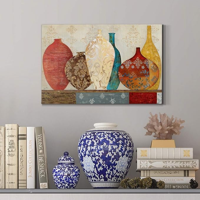 Home Decor Landscape Canvas Wall Art Abstract Floral Painting Modern Pictures Artwork Decoration for Living Room Kitchen Bathroom Office, Ready to Hang