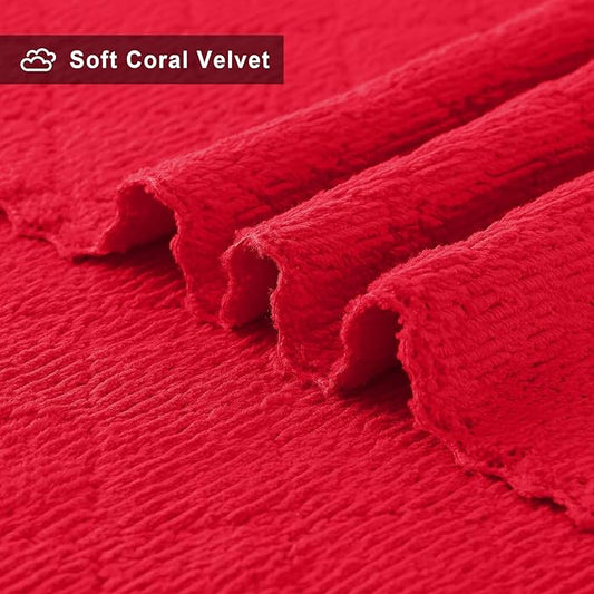Homaxy 24 Pack Dish Towels for Kitchen (10 x 20 Inches, Red), Super Soft and Absorbent Coral Velvet Dish Cloths for Washing Dishes, Nonstick Oil Fast Drying Microfiber Cleaning Cloth