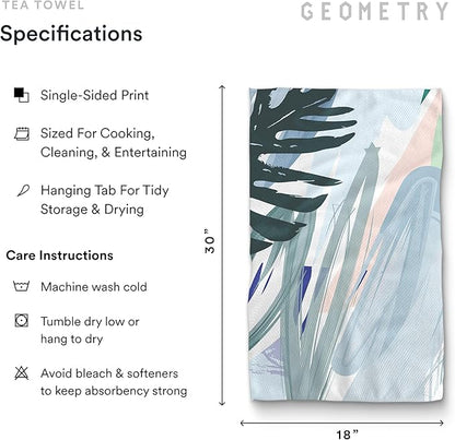 GEOMETRY Kitchen Tea Towels - Quick Dry Microfiber Dish Towels for Kitchen Create, 18" x 30" 1 Pack