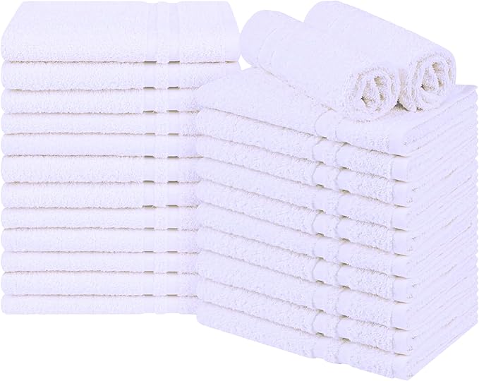 Premium 100% Cotton Hand Towels Set of 24 – Quick-Dry, Lightweight, Not Bleach Proof, Absorbent, Bathroom, Salon, Spa & Gym Towels – 16x27 Inch