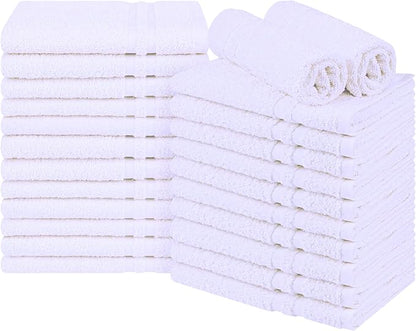 Premium 100% Cotton Hand Towels Set of 24 – Quick-Dry, Lightweight, Not Bleach Proof, Absorbent, Bathroom, Salon, Spa & Gym Towels – 16x27 Inch