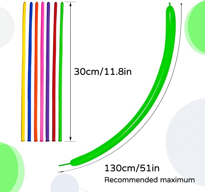 KAWKALSH 260 Long Balloons for Balloon Garland Thickening Skinny Latex Twisting Animals Modeling Christmas Birthday Wedding Party Festival Decorations 100pcs