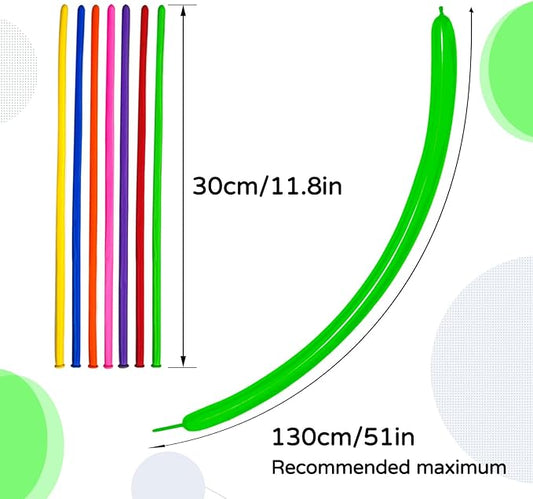 KAWKALSH 260 Long Balloons for Balloon Garland Thickening Skinny Latex Twisting Animals Modeling Christmas Birthday Wedding Party Festival Decorations 100pcs