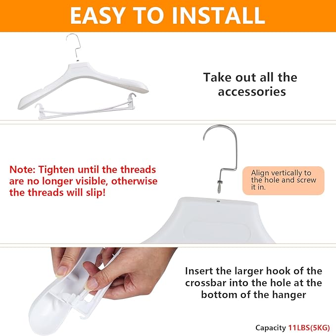 DEDU Suit Hangers for Men 15 Pack, White Coat Hangers Extra Wide Non Slip Width 17.7", Thick Plastic with Pants Bar & Metal Hook