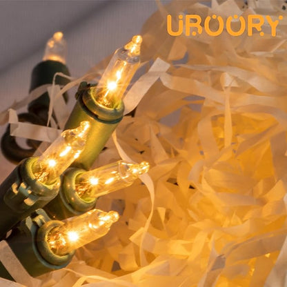 4PSC Christmas Lights 100 Count Mini Clear Lights 22.7ft Green Wire String Lights Set for Outdoor Indoor Christmas Decorations Wedding Decorations Valentines Day Decor,UL Certified