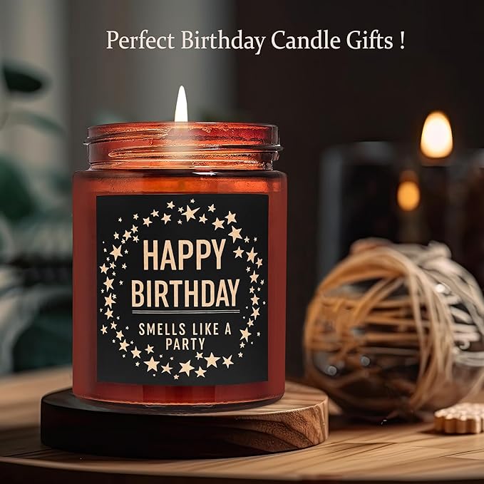 Funny Happy Birthday Gifts for Best Friend Women Men - Birthday Party Candle - Bday Presents for Mom Wife Sister Girlfriend Daughter Coworker - Relaxing Vanilla Ice Cream Soy Candle for Her