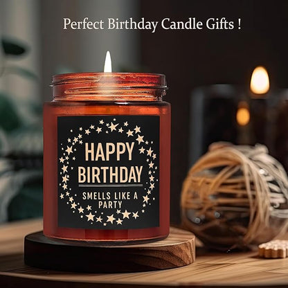 Funny Happy Birthday Gifts for Best Friend Women Men - Birthday Party Candle - Bday Presents for Mom Wife Sister Girlfriend Daughter Coworker - Relaxing Vanilla Ice Cream Soy Candle for Her