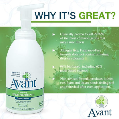 Avant FOAMING HAND SANITIZER (2 pack 18 oz.)