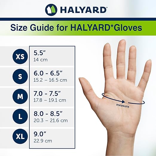 HALYARD Sterling SG Nitrile Powder-Free Exam Gloves, 3.7 mil, 9.5 Inches, Gray, Medium, 41659 (Case of 2500)