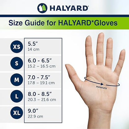 HALYARD Sterling SG Nitrile Powder-Free Exam Gloves, 3.7 mil, 9.5 Inches, Gray, Small, 41658 (Box of 250)