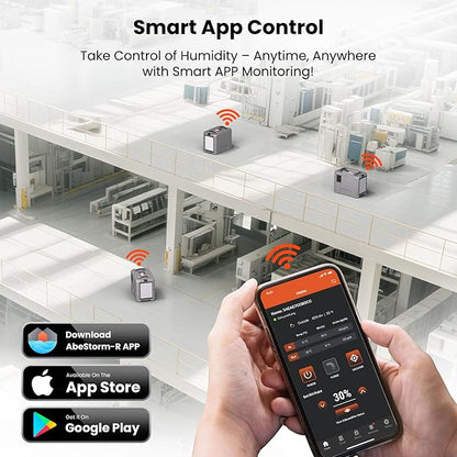 Abestorm Smart WiFi LGR85 Commercial Dehumidifiers with Pump, 180 PPD Industrial Dehumidifier for Basement, Crawl Space, Warehouse, Auto Defrosting, APP Control, 5 Years Limited Warranty